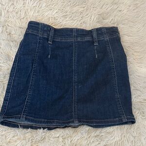 Free People Dark Blue Denim Skirt